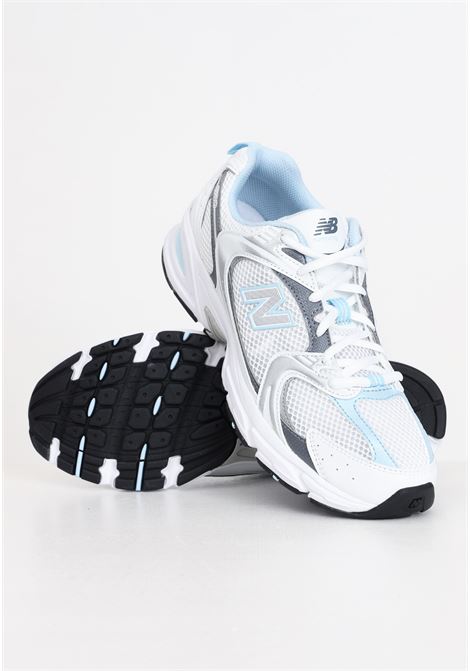 White, light blue and gray men's and women's sneakers MODEL 530 NEW BALANCE | MR530RAWHITE
